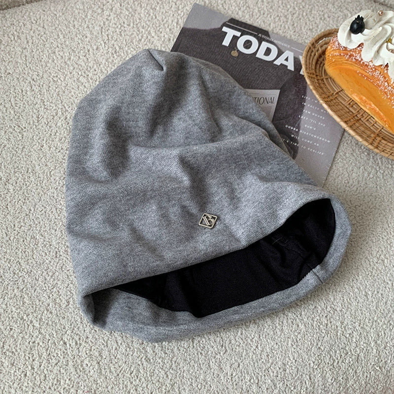 【グッズ】メタルロゴ ブラック ルーズビーニー 秋冬 万能コーデ 小顔効果