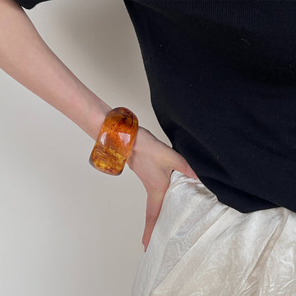 【🎁 B2G1｜先行スタート！】【グッズ】アクリル 幅広 ジャパニーズ＆コリアン レトロ ミニマル ファッション 樹脂 バングル