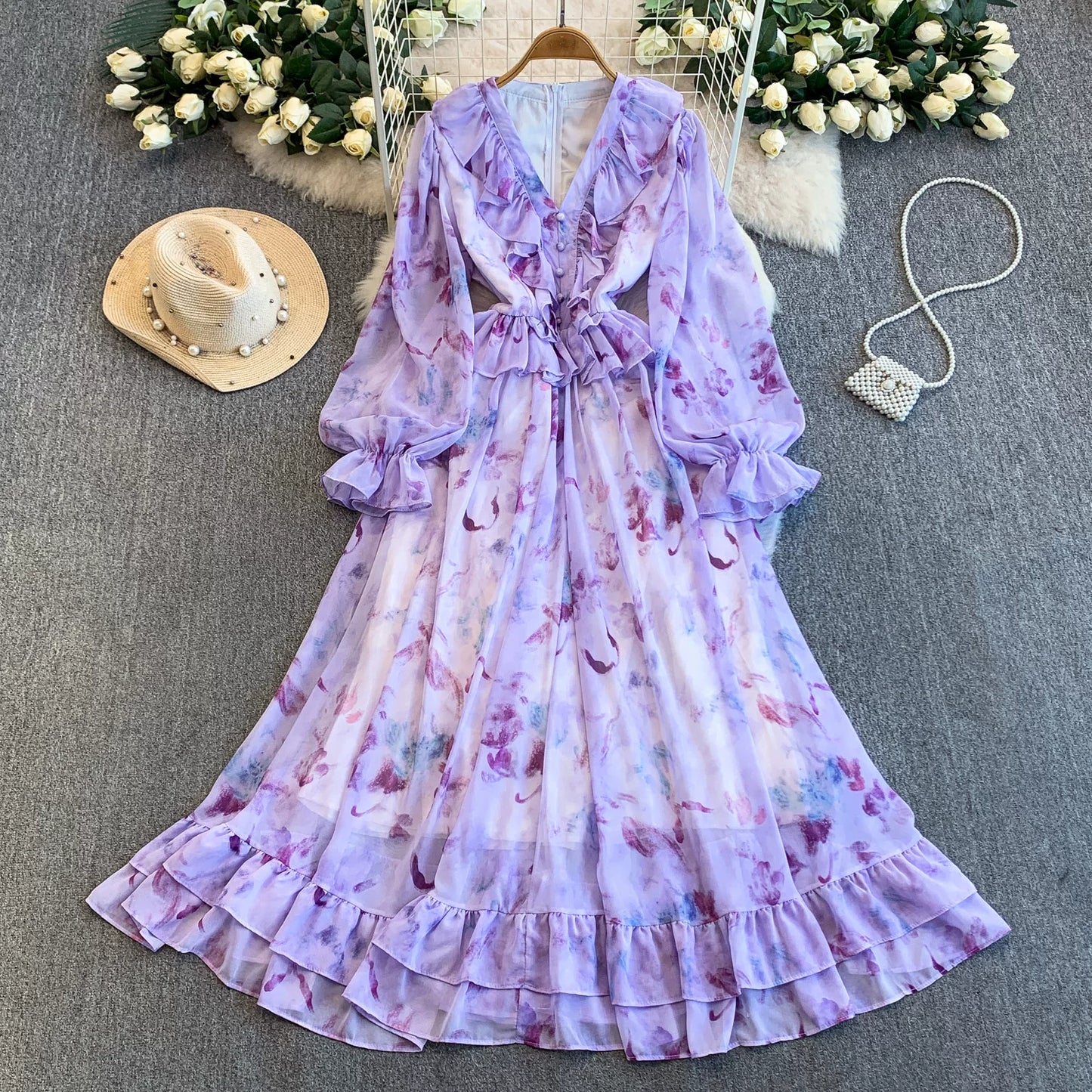 【ワンピース】一歩先のお洒落♡ 大人フェミニン 長袖ワンピース｜贅沢な揺れ感【SHシリーズ】