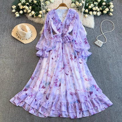 【ワンピース】一歩先のお洒落♡ 大人フェミニン 長袖ワンピース｜贅沢な揺れ感【SHシリーズ】