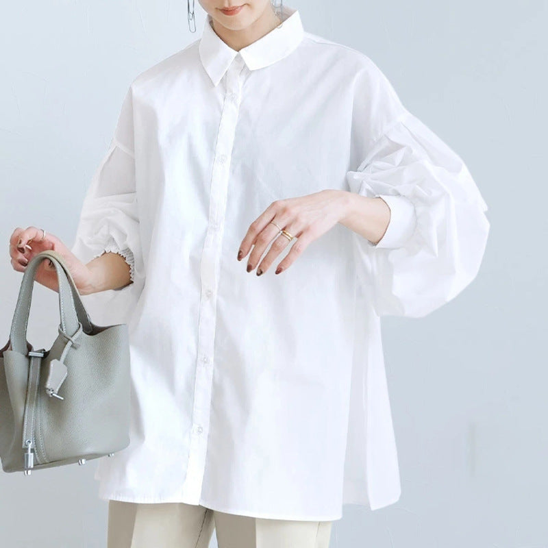 【トップス】夏 韓国風 ランタンスリーブ シャツ