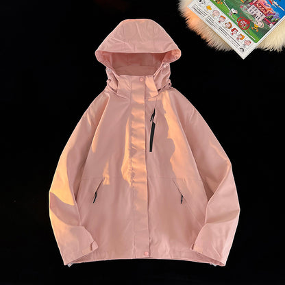 【アウター】ユニセックス アウトドア マウンテンパーカー ゆったりシルエット 3WAY仕様 着脱可能 カップル向け ジャケット【FCシリーズ】