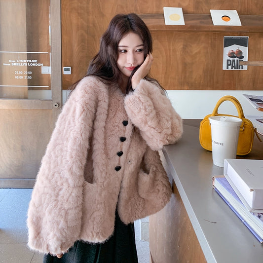 【アウター】大人可愛い 羊羔毛風フェイクムートンジャケット レディース 冬 ふんわり柔らか【JZシリーズ】