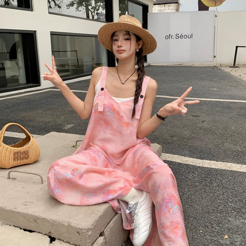 【ボトムス】夏新作 ゆるっと高腰デザイン 体型カバー抜群 着回し自在 オールインワン【SHシリーズ】