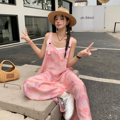 【ボトムス】夏新作 ゆるっと高腰デザイン 体型カバー抜群 着回し自在 オールインワン【SHシリーズ】