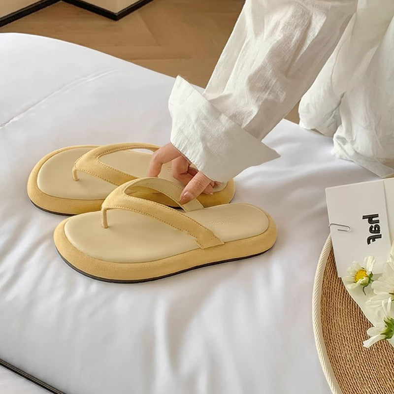 【シューズ】夏 ビーチリゾート 厚底 トングサンダル 外履き