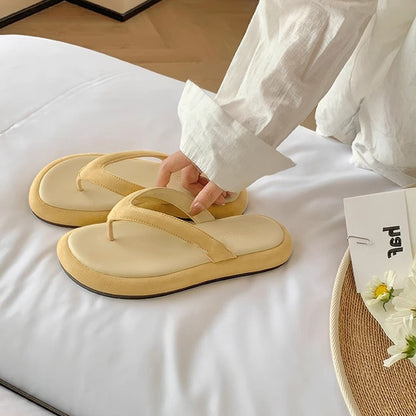 【シューズ】夏 ビーチリゾート 厚底 トングサンダル 外履き