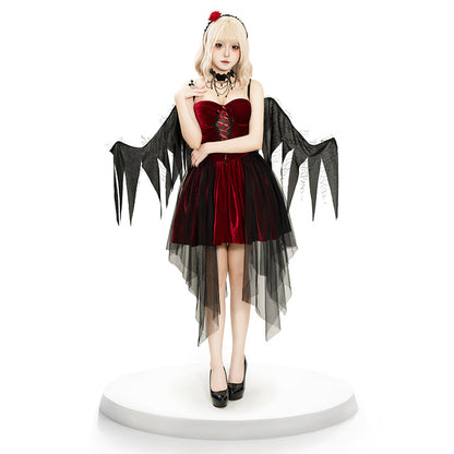 【ハロウィン】コスプレ 衣装 レディース 新作 赤い悪魔 暗黒天使 ワンピース セット セクシー 角色扮演服
