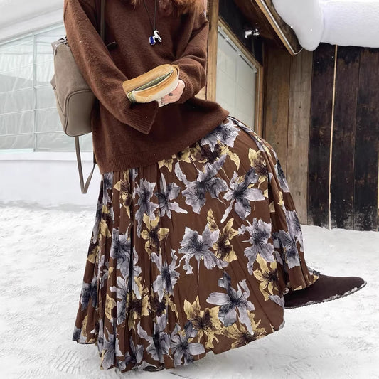 【60%OFF⭐️早い者勝ち】【ボトムス】メラード風 小花柄 フレア 体型カバー スカート 【SHシリーズ】