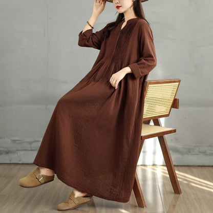 【ワンピース】春 秋 冬 二重ガーゼ レトロ風 フレア 長袖 ワンピース 【SHシリーズ】