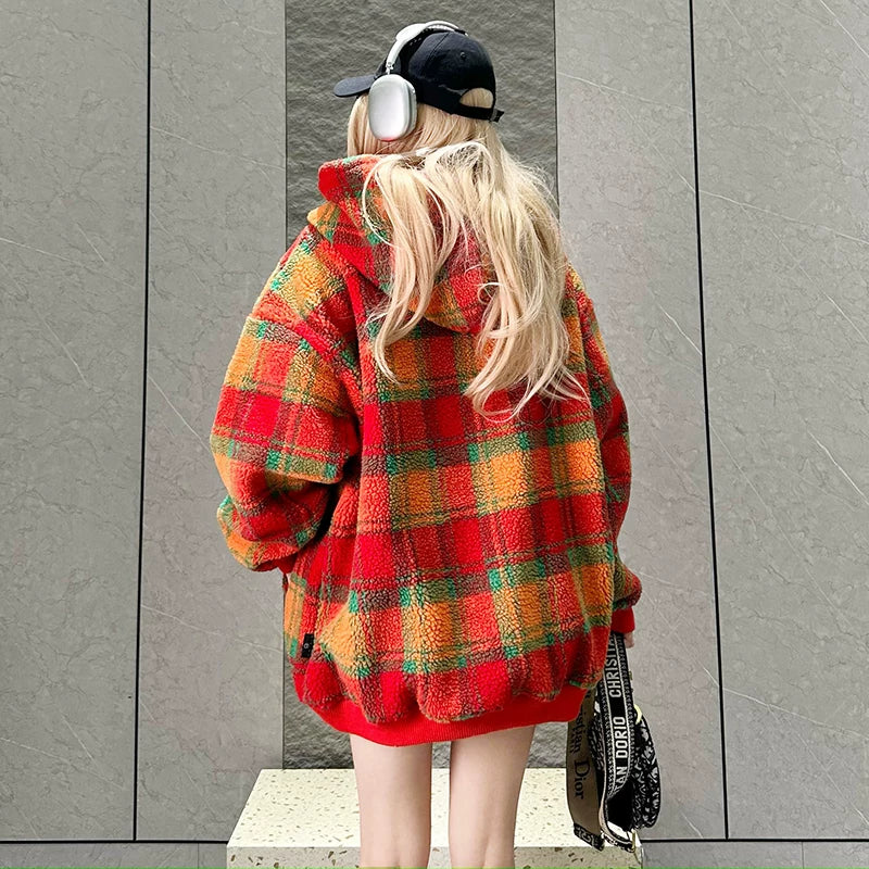 【トップス】フード付き アメリカン刺繍 パーカー レディース ゆったり 裏起毛 厚手【FCシリーズ】