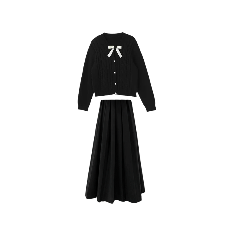 【セットアップ】春 秋 冬 ニット セーター + スカート 2点セット 【JZシリーズ】