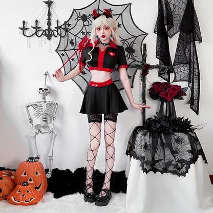 【ハロウィン】コスプレ 衣装 ゴシック系 セクシー ナース服 ドクター 看護師 ワンピース 大きいサイズ レディース ステージ衣装