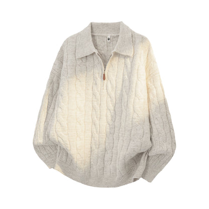 【単品注文】【セットアップ】ヴィンテージ風 ケーブルニット × スウェットパンツ 秋冬 新作 ゆったり ルーズスタイル【FCシリーズ】