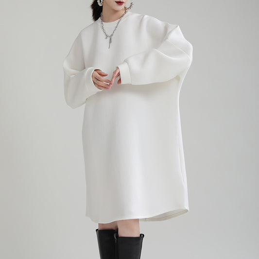 【24AW】【15～20日内発送】【ワンピース】ファッション 肌触りいい 無地 ゆったり 長袖ワンピース