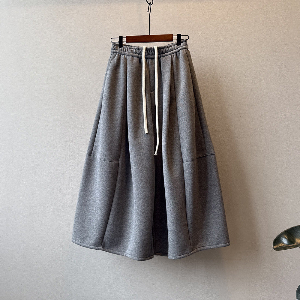 【ボトムス】✨ソフト＆着瘦せ♡韓国風ゴムウエストワイドパンツ 秋冬 レディース 九分丈【JZシリーズ】