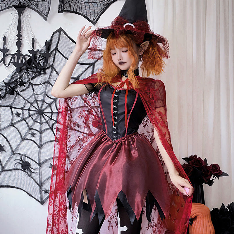 ハロウィン　コスプレ一式 ハロウィン】大人用コスプレ・セクシー魔女・ヴァンパイア・マント付き