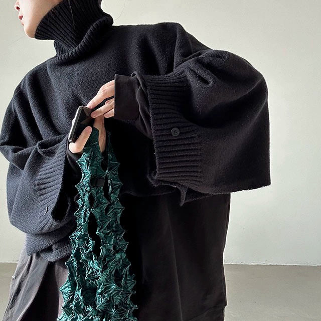 【トップス】イレギュラー 春 秋 冬 ショート丈  レイヤード セーター 【JZシリーズ】