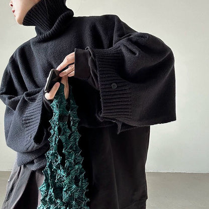 【トップス】イレギュラー 春 秋 冬 ショート丈  レイヤード セーター 【JZシリーズ】