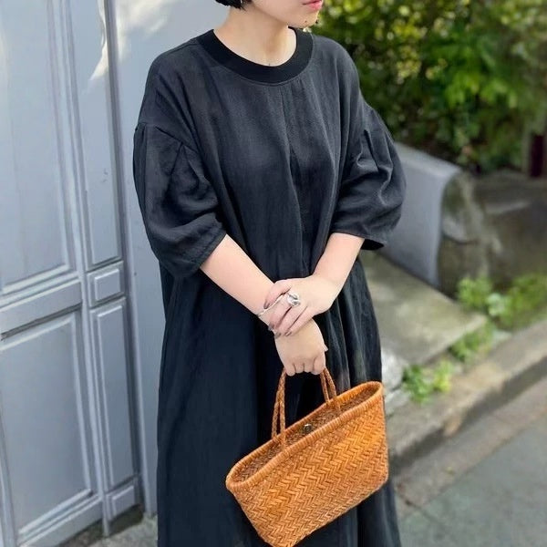 【ワンピース】シンプル ゆったり 半袖 ロングワンピース  【JZシリーズ】