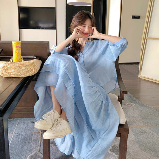 2点セット！【セットアップ】夏 おしゃれでリラックスしたバカンス風 シャツ＋ミニスカート 上下セット