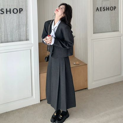 【セットアップ】大人可愛い 高級感 シャネル風 フェイクレイヤード 気質よい 2点セット【JZシリーズ】