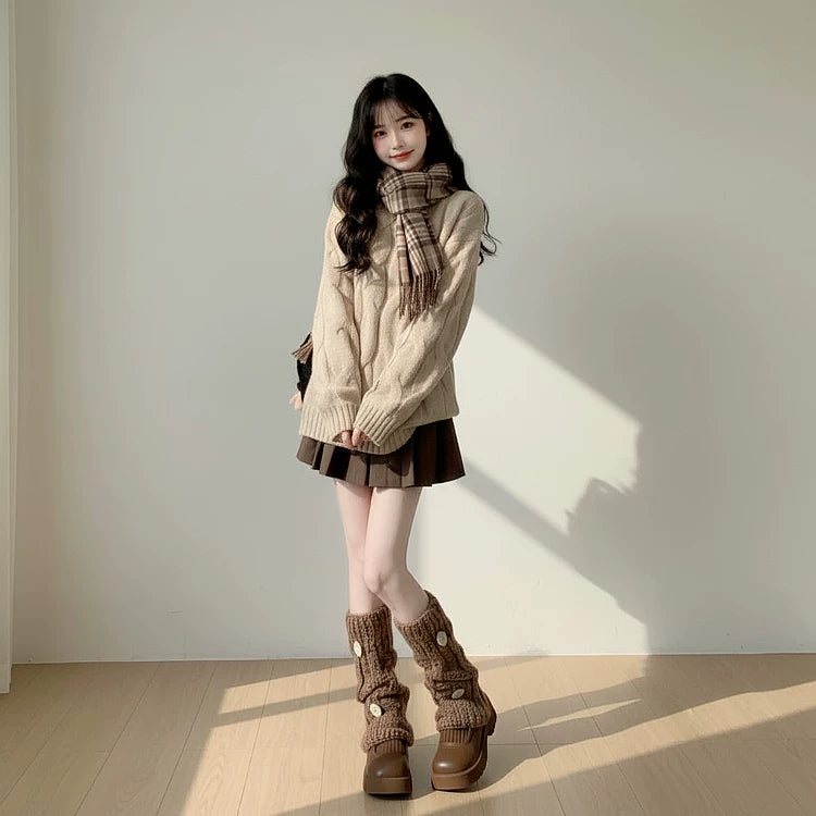 【セットアップ】ミュウ系 春 秋 冬 ニット + ワンピース  2点セット 【JZシリーズ】