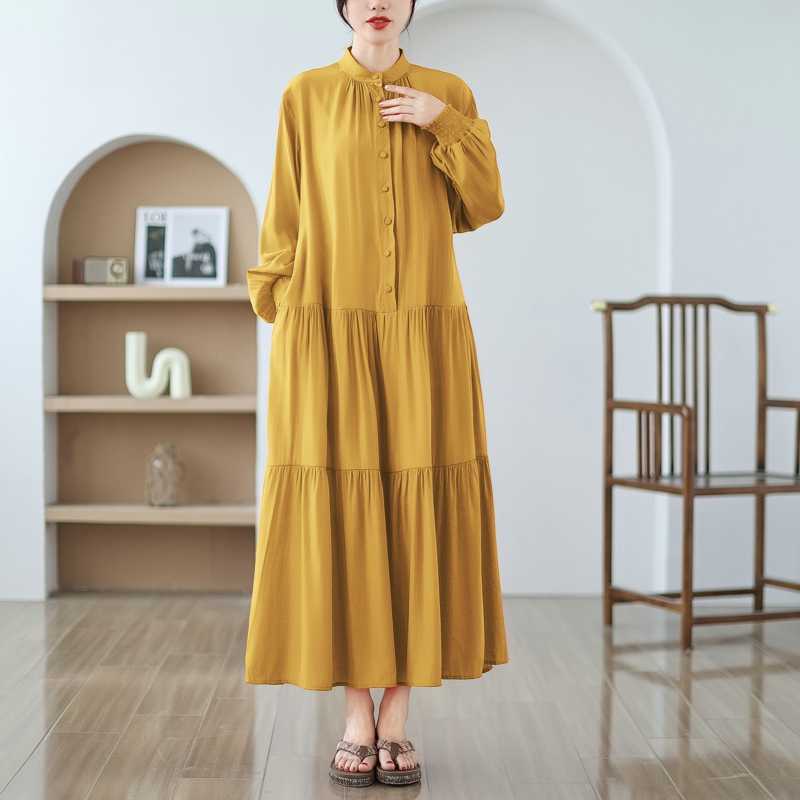 【ワンピース】春 秋 夏 大きいサイズ 細見え ロング ワンピース 【JZシリーズ】