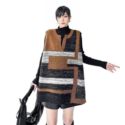 【トップス】春 秋 冬 レトロ風 おしゃれな ムラード風 ニットベスト 【AHシリーズ】