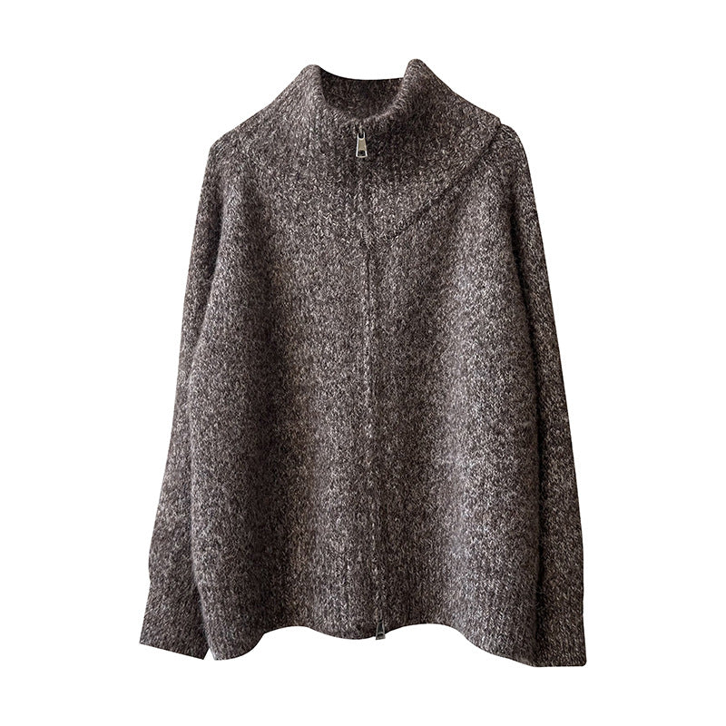 【トップス】春 秋 冬 もっちり ハイネック こなれ感 ジップ セーター 【SNシリーズ】