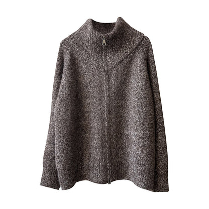 【トップス】春 秋 冬 もっちり ハイネック こなれ感 ジップ セーター 【SNシリーズ】