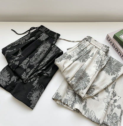 【ボトムス】夏 プリント 花柄 ルーズ 涼やか ワイドパンツ【SHシリーズ】