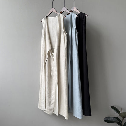 【ワンピース】夏新作 フレンチスタイル ノースリーブ Vネック 着痩せ効果 韓国風 ワンピース【JZシリーズ】