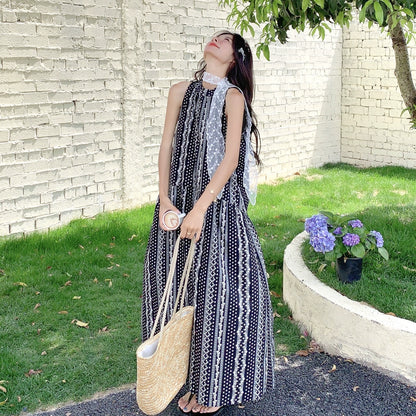 【ワンピース】フレンチ風 優美で個性的 刺繍入り オフショルダー ノースリーブワンピース【SHシリーズ】