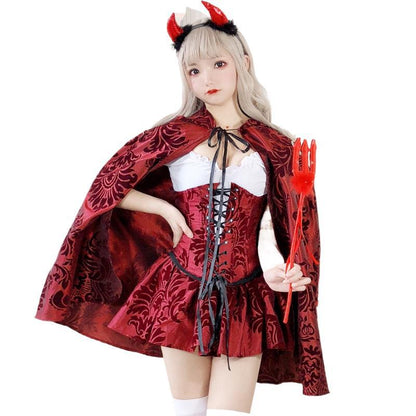 【ハロウィン】大人用 コスチューム 海賊 ウィッチ ゴシック スカーレットキャップ ケープ ヴァンパイア