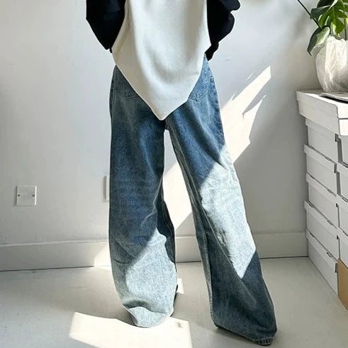 【24AW】【ボトムス】高級感 ゆったり デニム パンツ