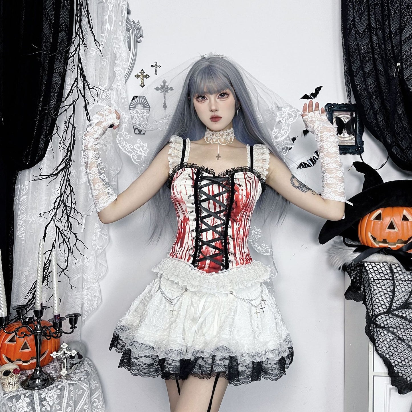 【ハロウィン】ブラッドレッド メアリー キャミソール レディース 欧米風 セクシー 個性派 タンクトップ