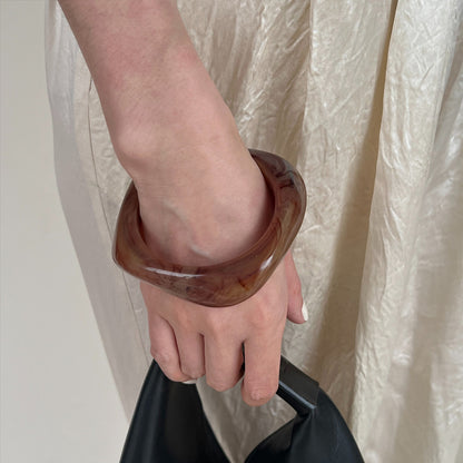 【🎁 B2G1｜先行スタート！】【グッズ】アクリル 幅広 ジャパニーズ＆コリアン レトロ ミニマル ファッション 樹脂 バングル