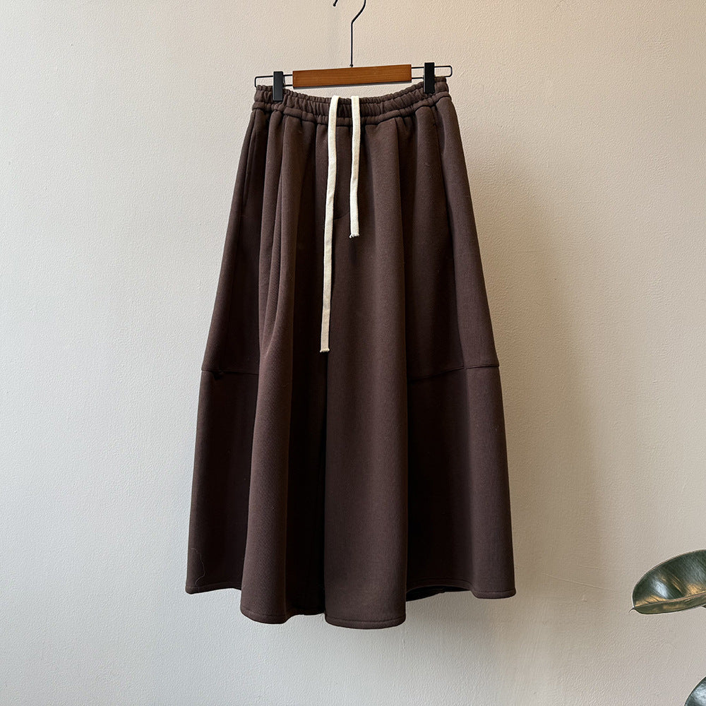 【ボトムス】✨ソフト＆着瘦せ♡韓国風ゴムウエストワイドパンツ 秋冬 レディース 九分丈【JZシリーズ】