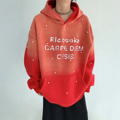 【トップス】ヴィンテージ加工 グラデーション 裏起毛 フード付き パーカー【FCシリーズ】