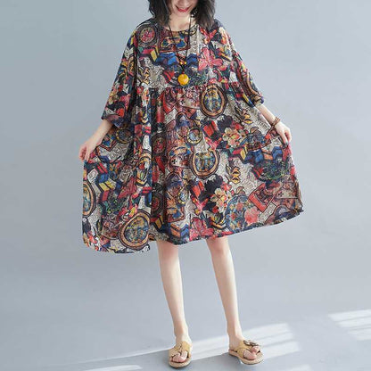 60%OFF⭐️期間限定【ワンピース】春夏新作 大きいサイズ ゆったり シフォン プリント ミディ 花柄 半袖ワンピース レディース【SHシリーズ】