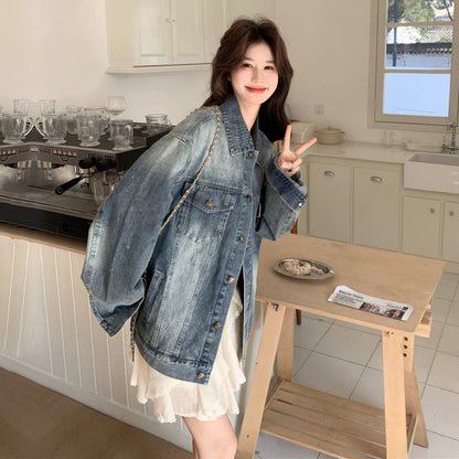 【アウター】香港風 ゆったり カジュアル アメリカン 着痩せ ジャケット【JZシリーズ】