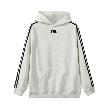 【トップス】3ストライプ フード付きスウェット ユニセックス  ゆったり ストリートスポーツ パーカー【FCシリーズ】