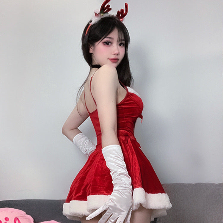 【クリスマス】セクシー レディース バー ロールプレイ COS 制服 パーティー衣装 演出用 ワンピース