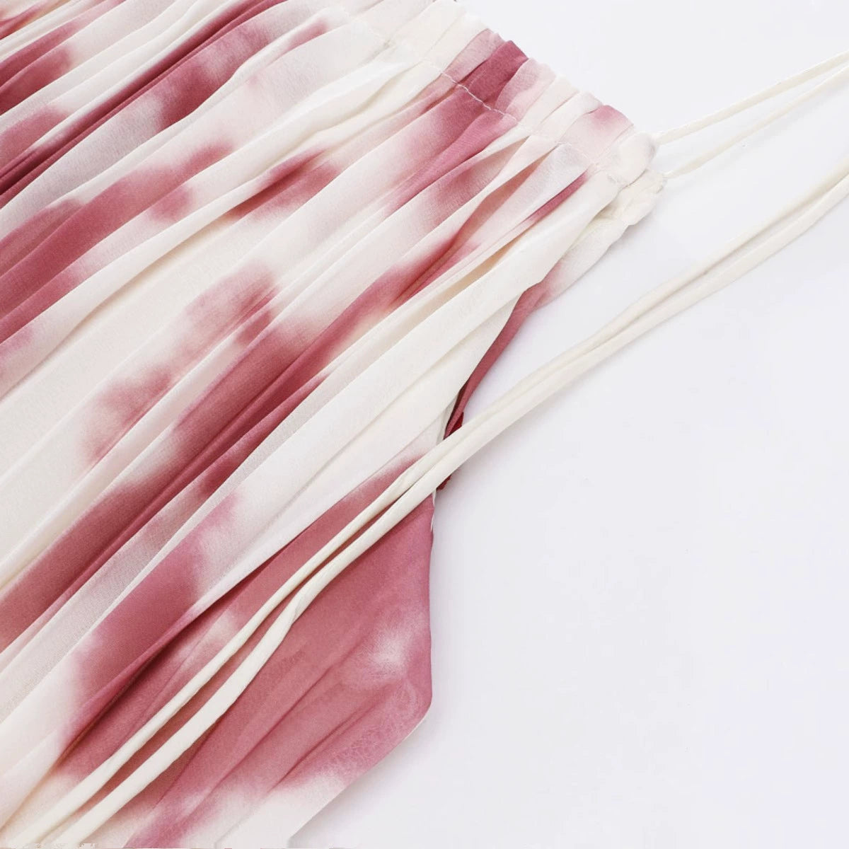 【ワンピース】【10～15日内発送】タイダイ染め レッド 海辺リゾート ノースリーブワンピース【SHシリーズ】