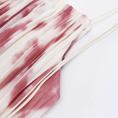 【ワンピース】【10～15日内発送】タイダイ染め レッド 海辺リゾート ノースリーブワンピース【SHシリーズ】