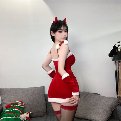 【クリスマス】コスプレ ピュア チューブトップ タイトスカート セクシーランジェリー