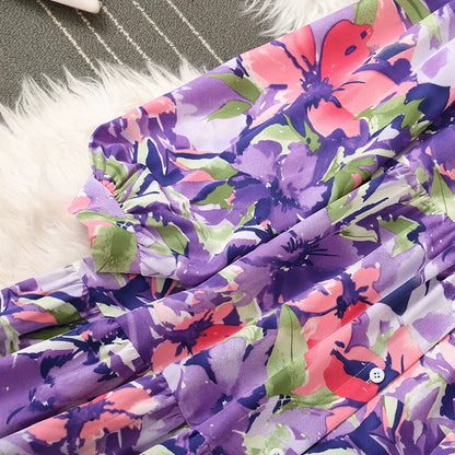 【ワンピース】🍁大きいサイズ レディース 春新作 長袖ワンピース 花柄 シャツワンピ 体型カバー ゆったり 着痩せ 効果あり【SHシリーズ】