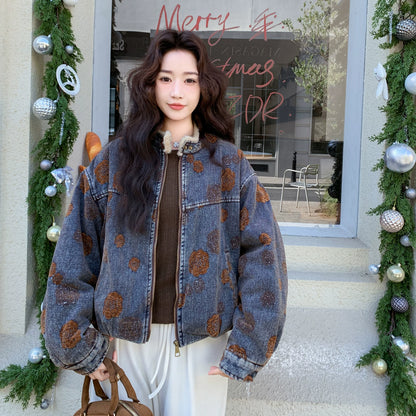 【アウター】ファッション レトロ 花柄 若見え ジャケット【SHシリーズ】