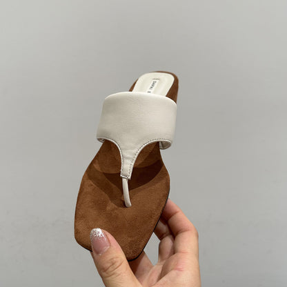 【シューズ】フレンチ厚底トングサンダル ヒョウ柄 夏スカート対応 ウェッジヒール